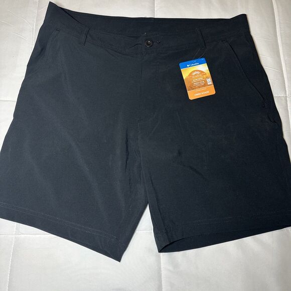 Columbia Men’s Mill Creek II 8” Tech Hike Shorts  Black Size 34 Omnishade SPF 50 - Picture 1 of 11
